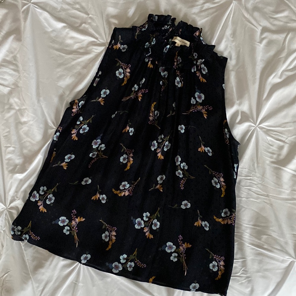 Rebecca Taylor floral sleeveless silk blouse